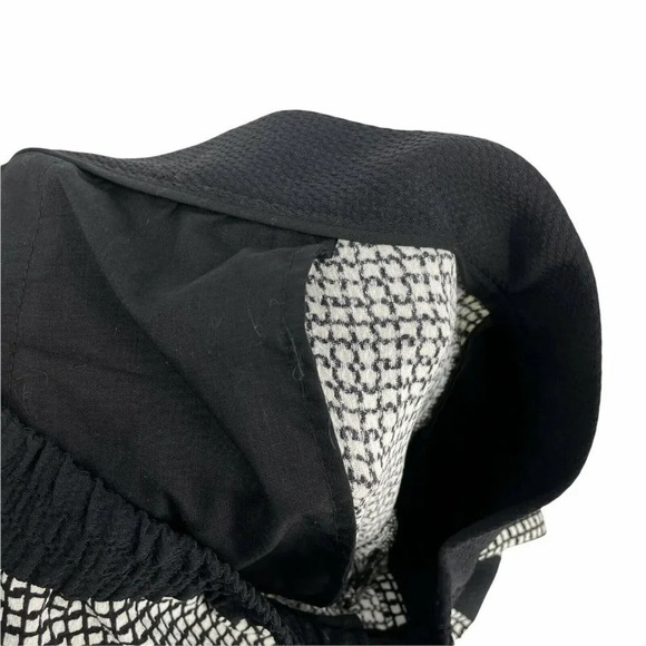 H&M Pants Women's Sz M Straight Wide Leg Pull on Elastic Waist Lined Black White - Picture 10 of 10